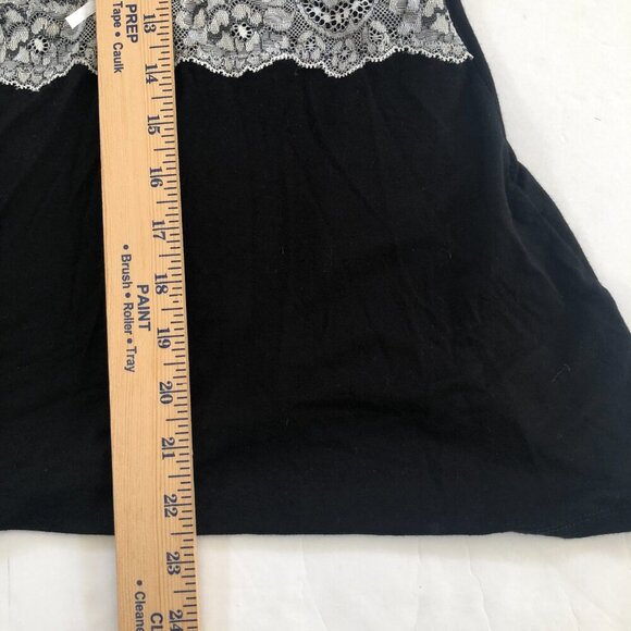 Nicole Miller Black Lace Tank Top Small Slinky Whimsigoth Babydoll Coquette - Picture 7 of 8